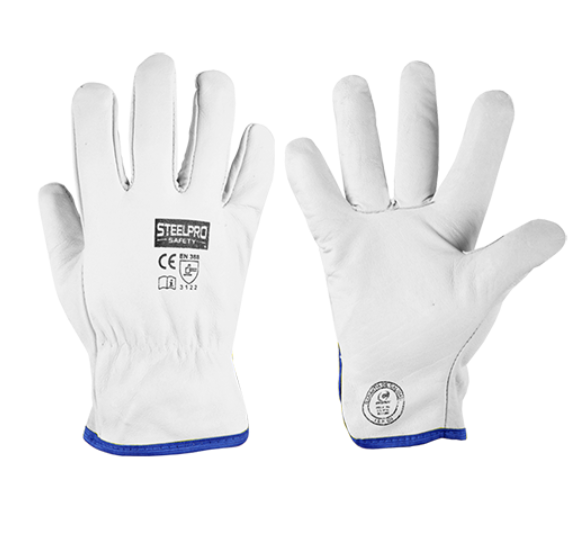 Guante Cuero Puño Corto Blanco - SteelPro